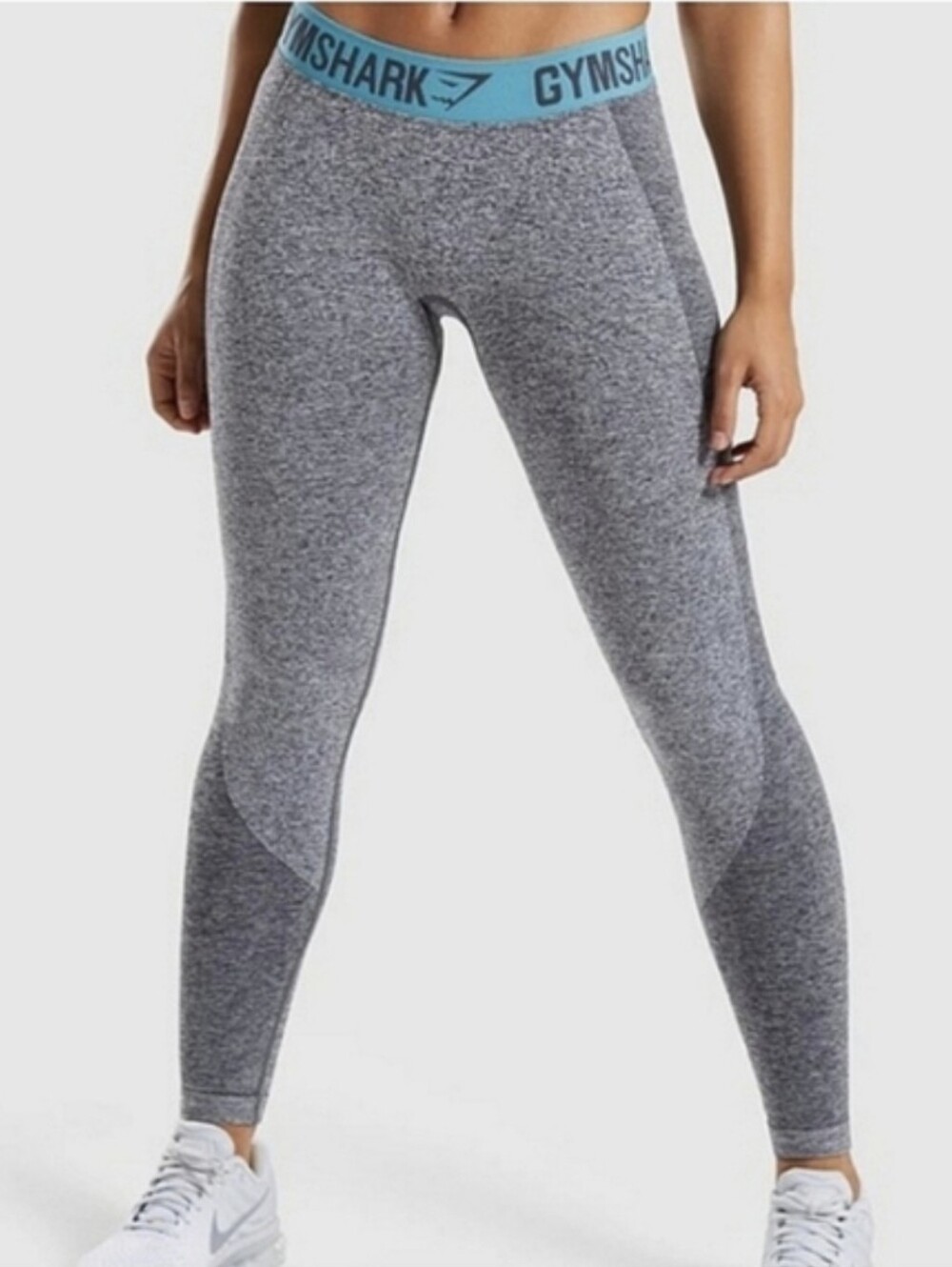 GYMSHARK Flex Seamless Leggings Charcoal Marl Teal Size Small
